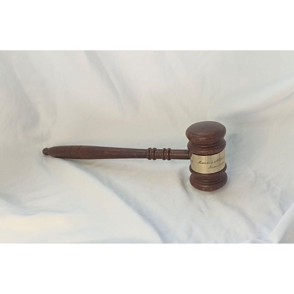 Vintage Wooden Jamestown Gavel Americas Oldest Legislative Assembly 12"